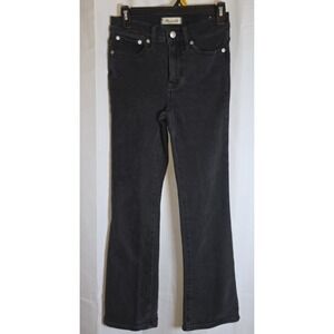 Madewell Cali Demi Boot Jeans 25 Women's Black Wash Kick Flare High Rise